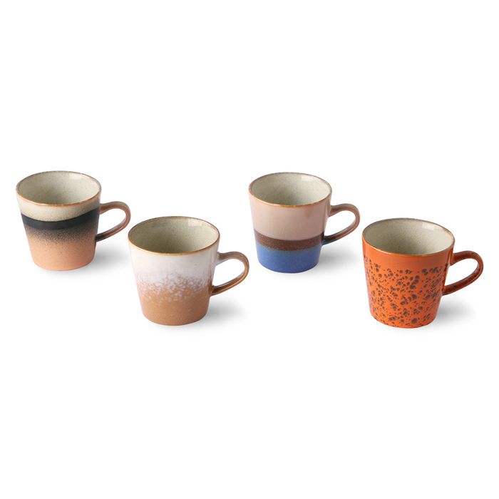 HKliving Kubki Ceramiczne 70S: Americano (zestaw 4 szt.)