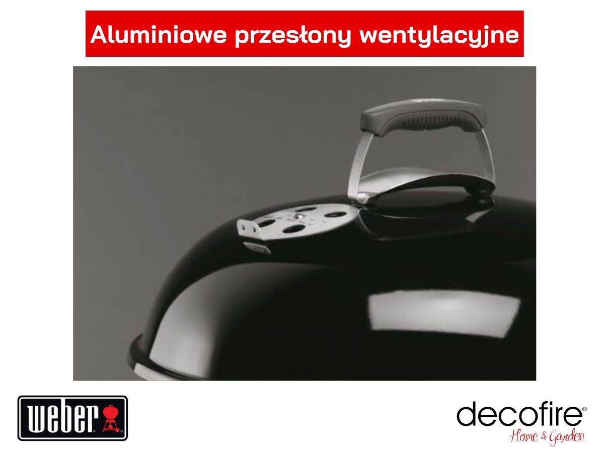 Grill węglowy Weber Compact Kettle 57 cm – aluminiowe przesłony wentylacyjne