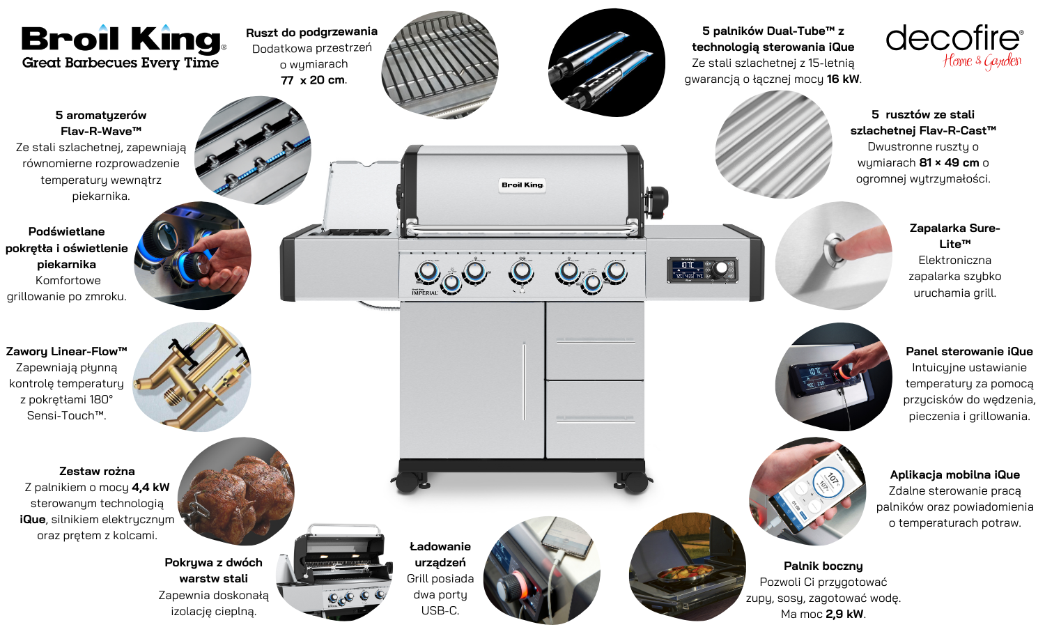 Grill gazowy Broil King Imperial QS 590 funkcje
