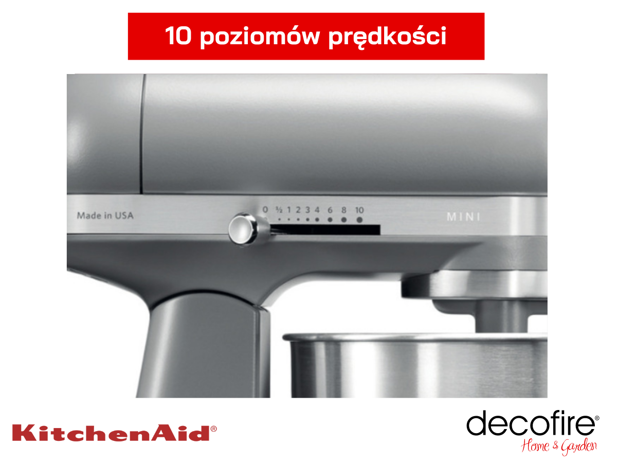 Skala i regulacja poziomow predkosci w mikserze Mini Matte Grey 3,3 l KitchenAid