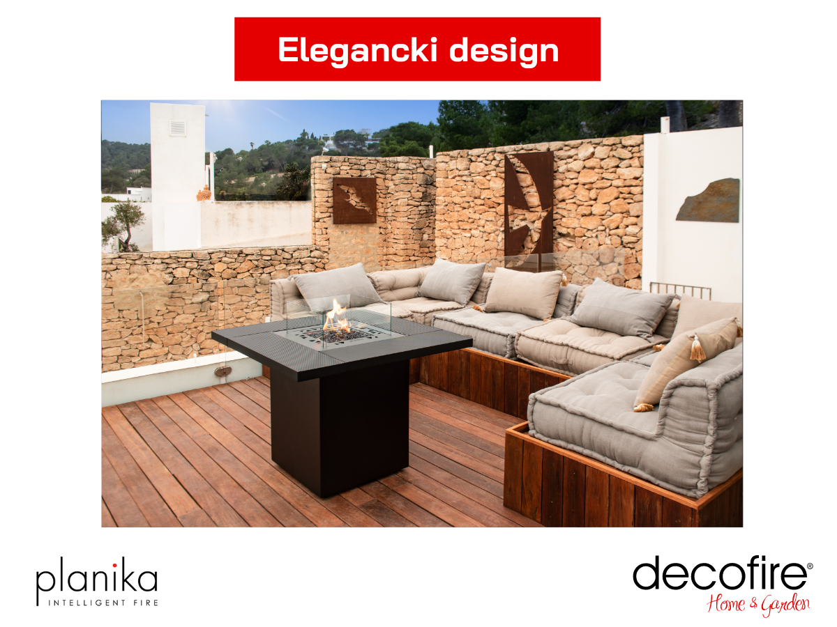 Kominek gazowy Planika Square Table Planika elegancki design