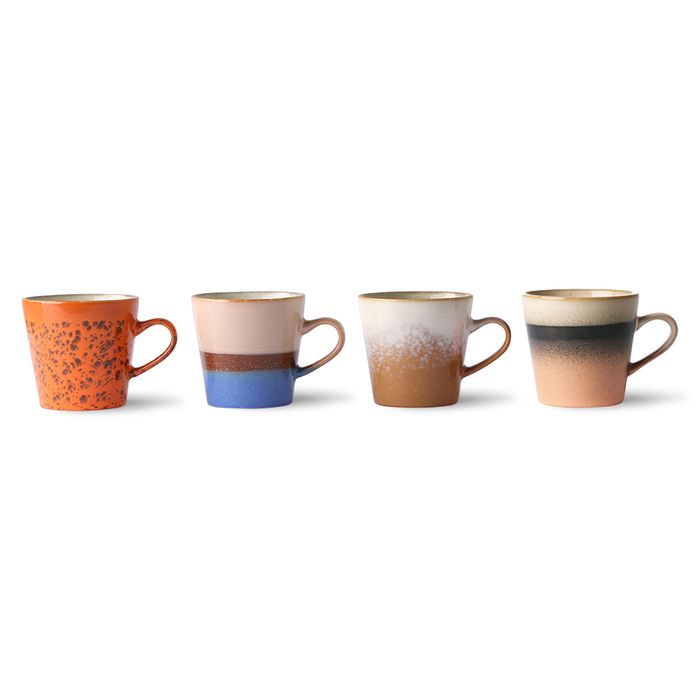 HKliving Kubki Ceramiczne 70S: Americano (zestaw 4 szt.)