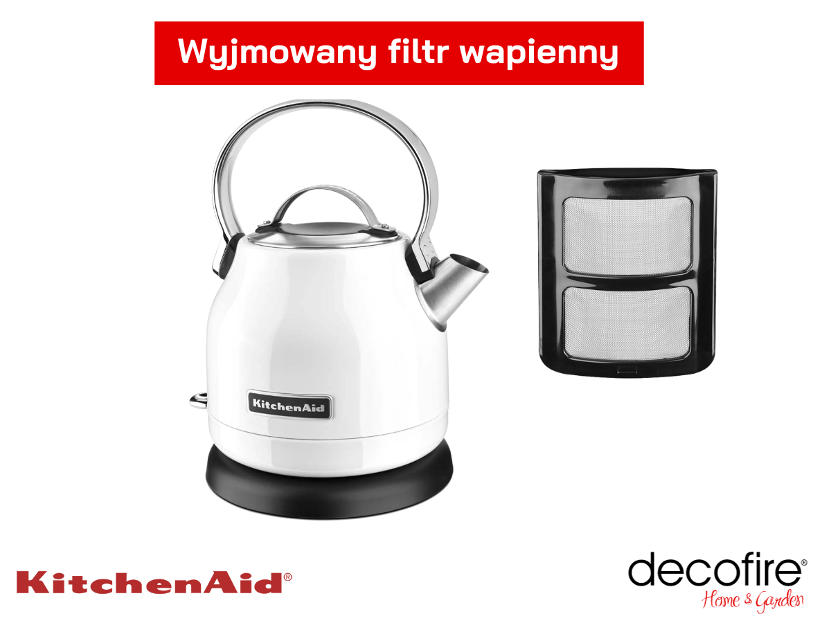 Wyjmowany filtr wapienny w czajniku Stella Classic 1,25 l White KitchenAid