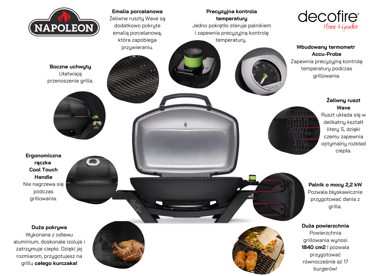 Grill elektryczny Napoleon TravelQ PRO285E-BK-CE