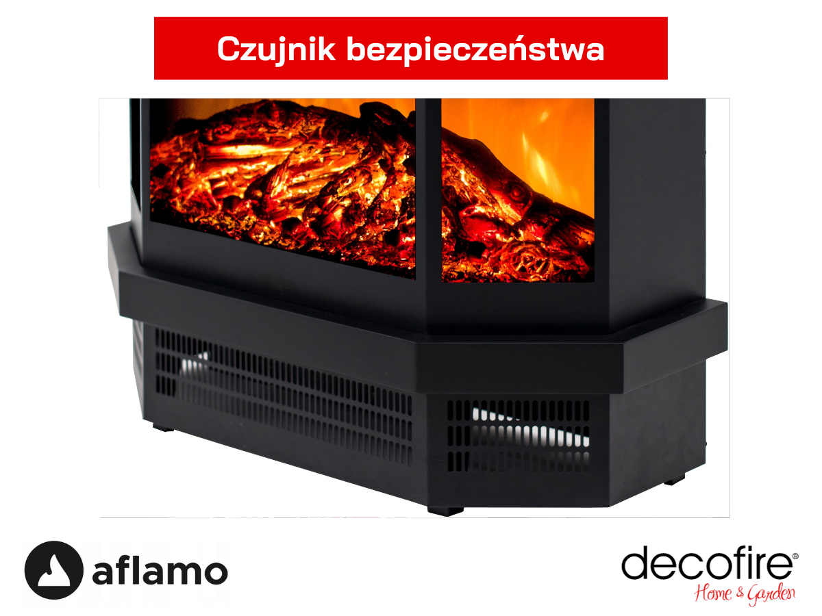 Czujnik bezpieczeństwa w kominku elektrycznym Aflamo Cortez