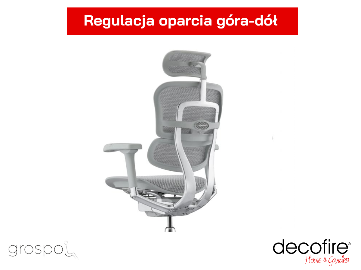 Regulacja góra-dół w fotelu Grospol Ergohuman 2 Elite GS Grey