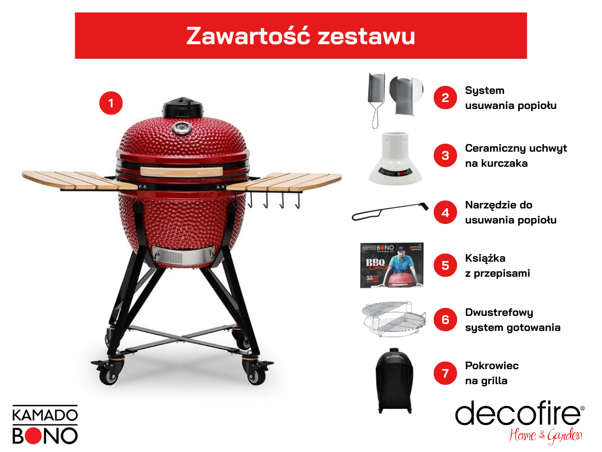 Zestaw grilla Kamado Bono Media 20"