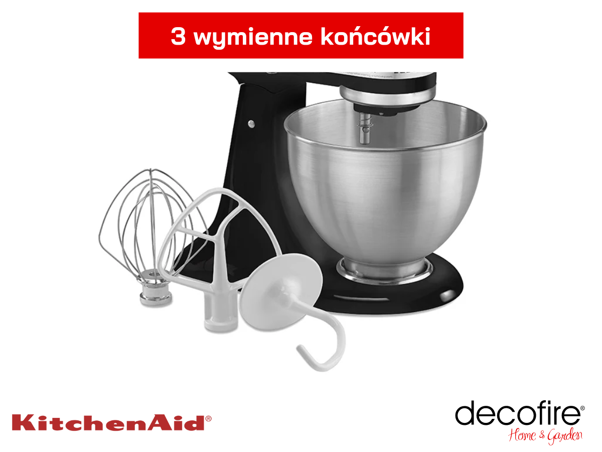 Mikser Classic Onyx Black 4,3 l KitchenAid z 3 wymiennymi końcówkami
