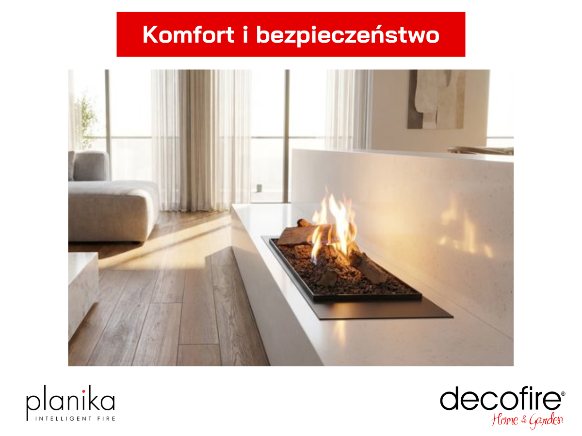 Biokominek automatyczny wkład kominkowy Planika Flogs 990 – komfort i bezpieczeństwo