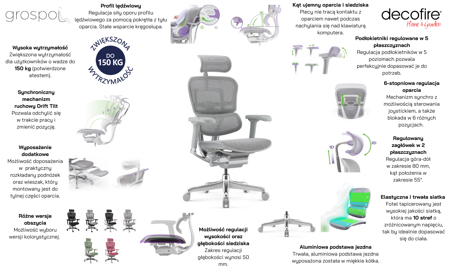 Fotel biurowy Ergohuman 2 Elite GS Grey