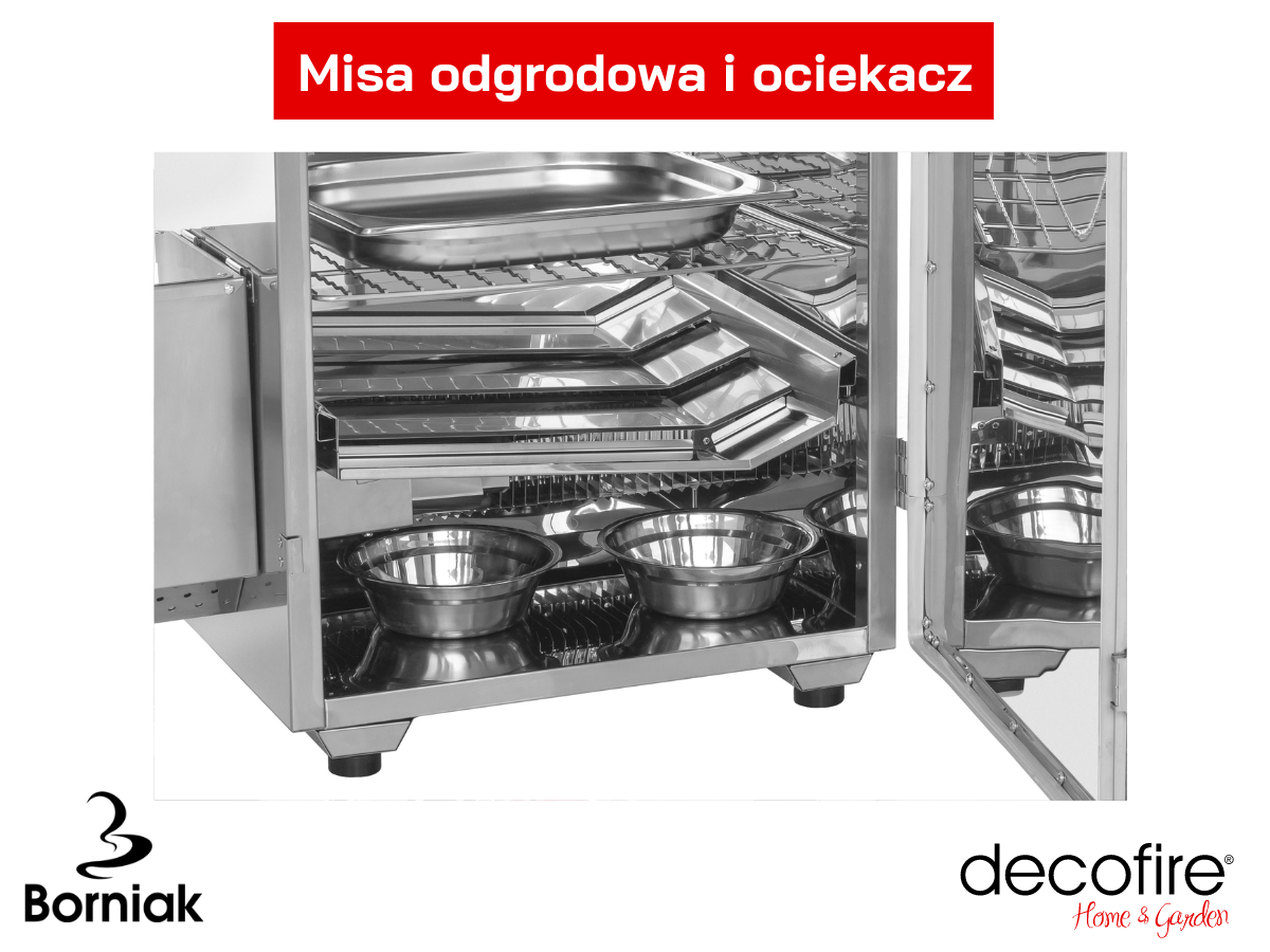 Smoker Borniak BBQ Inox Timer BBDST-70 v1.4 z misą odgrodową