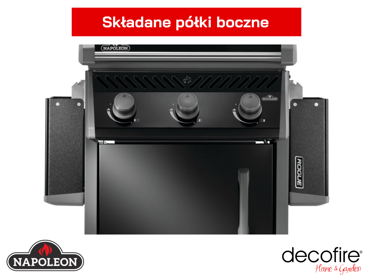 Grill gazowy Napoleon Rogue 425 ze składanymi półkami bocznymi