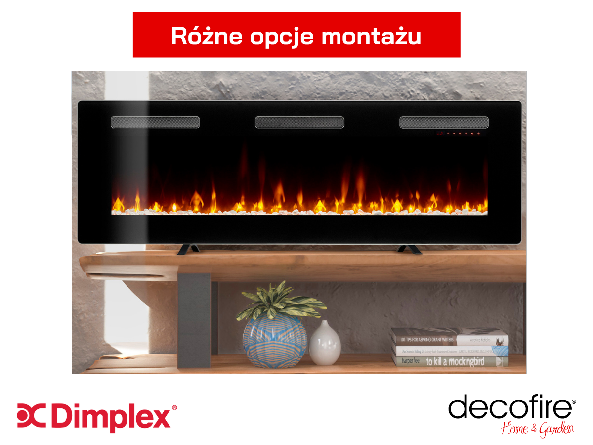 Kominek elektryczny Dimplex Sierra 60 z nóżkami zamontowany na blacie