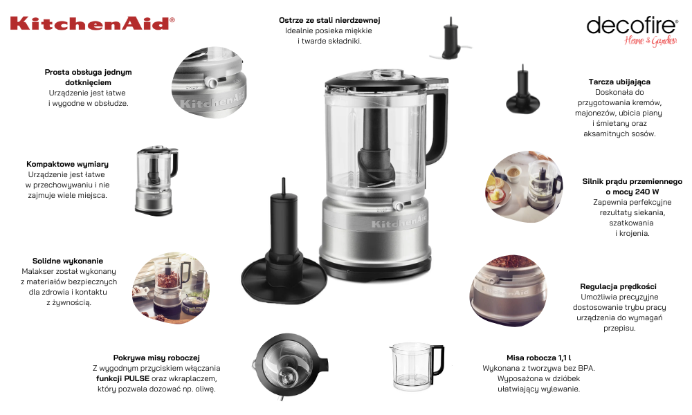 Malakser MINI 1,1L Contour Silver KitchenAid (5KFC0516ECU)