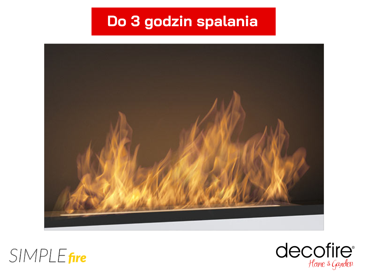 Spalanie przez 3 godziny w biokominku Simple Fire FRAME 900