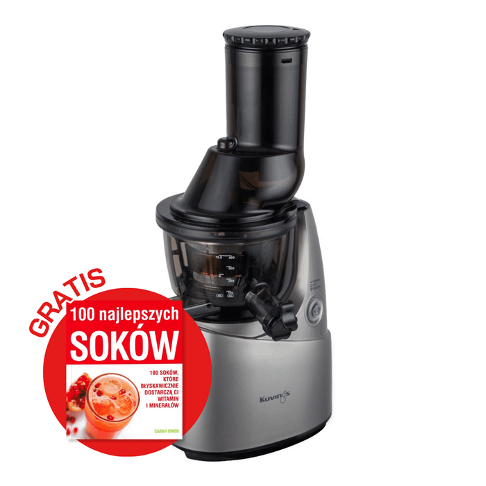 Wyciskarka wolnoobrotowa do soków Kuvings B6000 PLUS srebrna + książka 100 soków