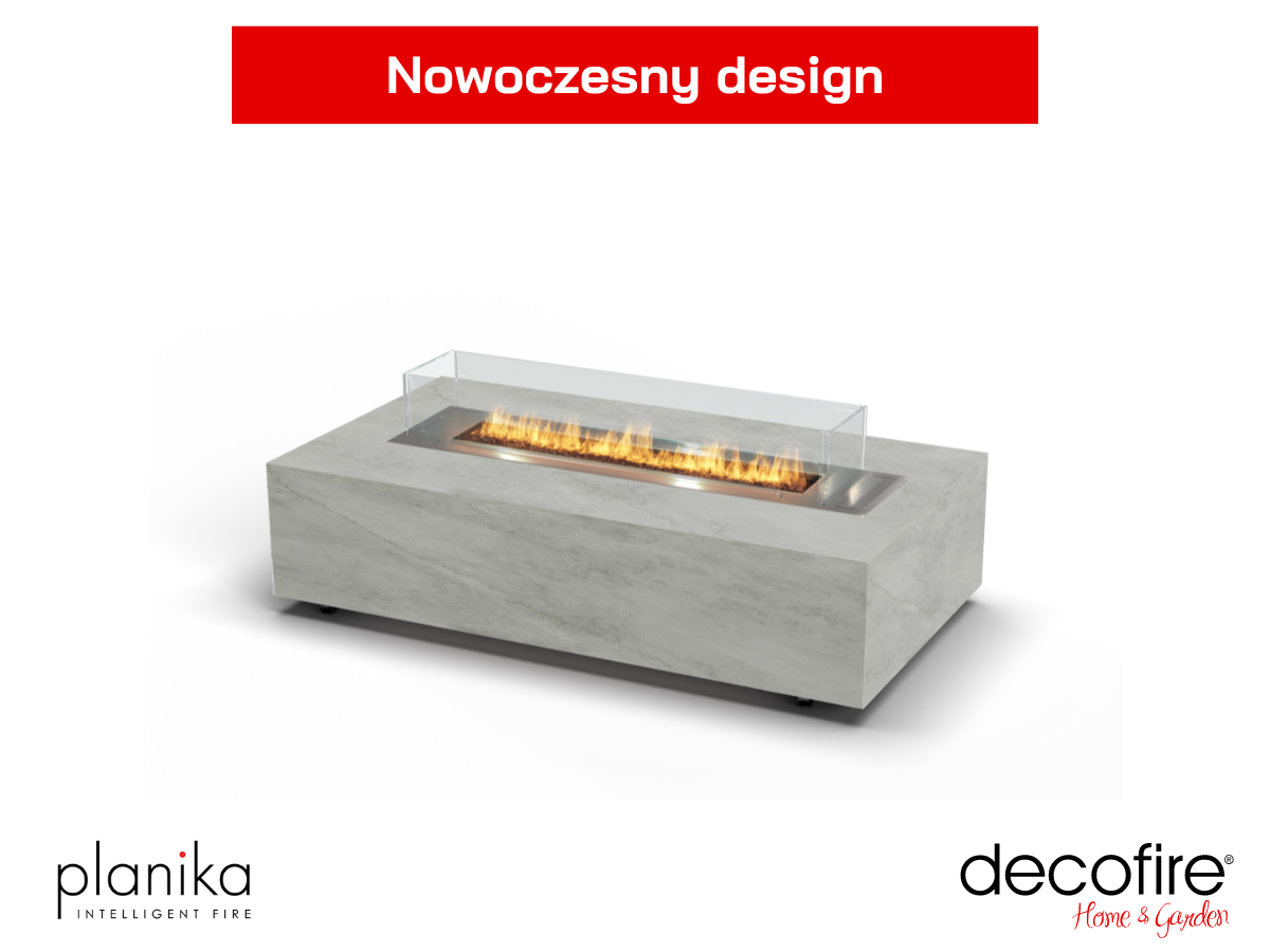 Nowoczesny design – kominek gazowy z funkcją stolika
