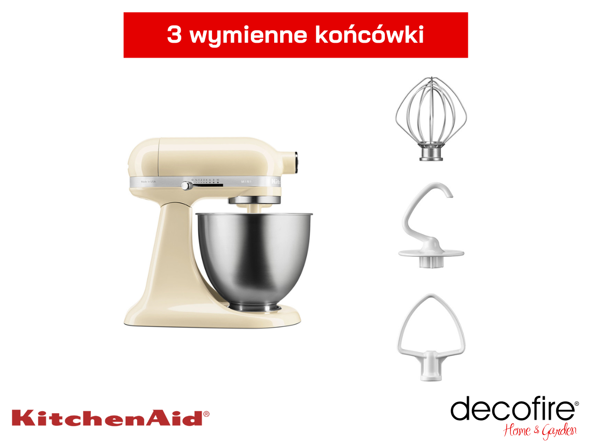 Wymienne końcówki miksera i mikser Mini Almond Cream