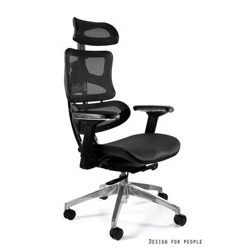 UNIQUE Fotel biurowy ERGOTECH chrome frame czarny (CM-B137A)