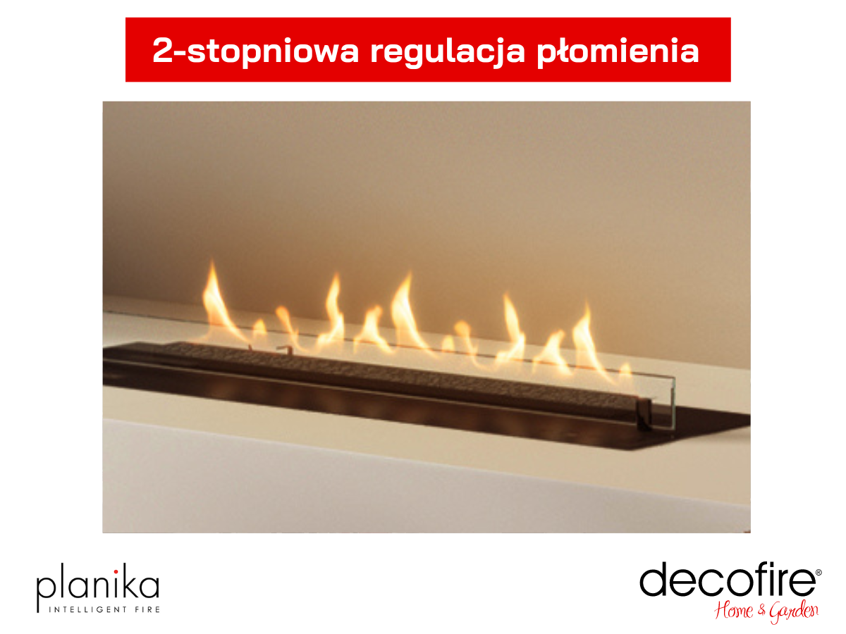 Regulacja płomieni biokominek automatyczny Planika Neo 750 Burnet