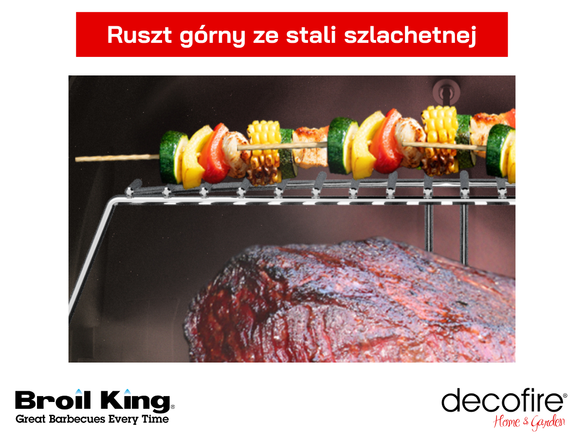 Ruszt górny ze stali szlachetnej – strefa łagodnego ciepła