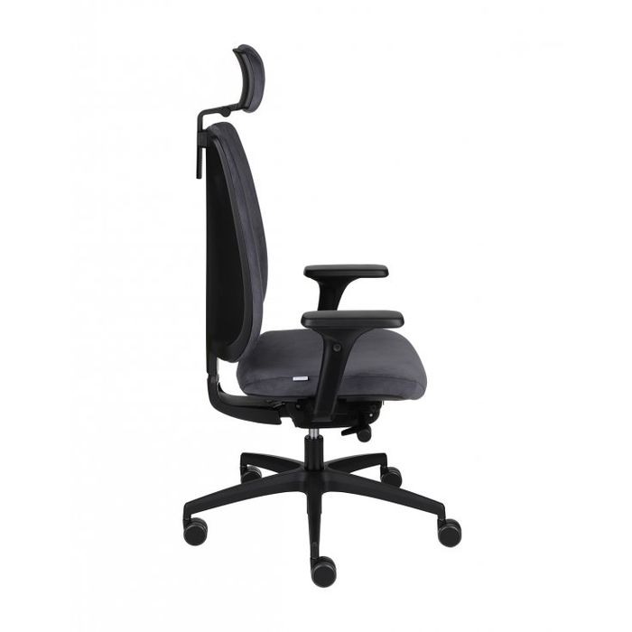 Fotel biurowy Grospol Valio BT HD black chrome tkanina Bondai - 8 kolorów