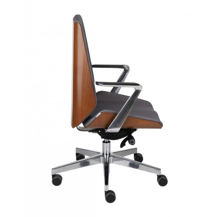 Grospol Fotel biurowy Moon Wood AL1 chrome tkanina Seattle - 10 kolorów