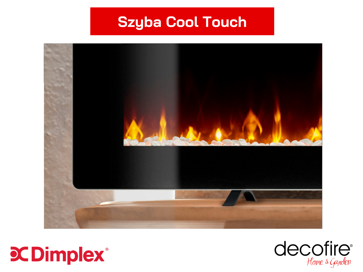 Szyba Cool Touch w kominku elektrycznym Dimplex