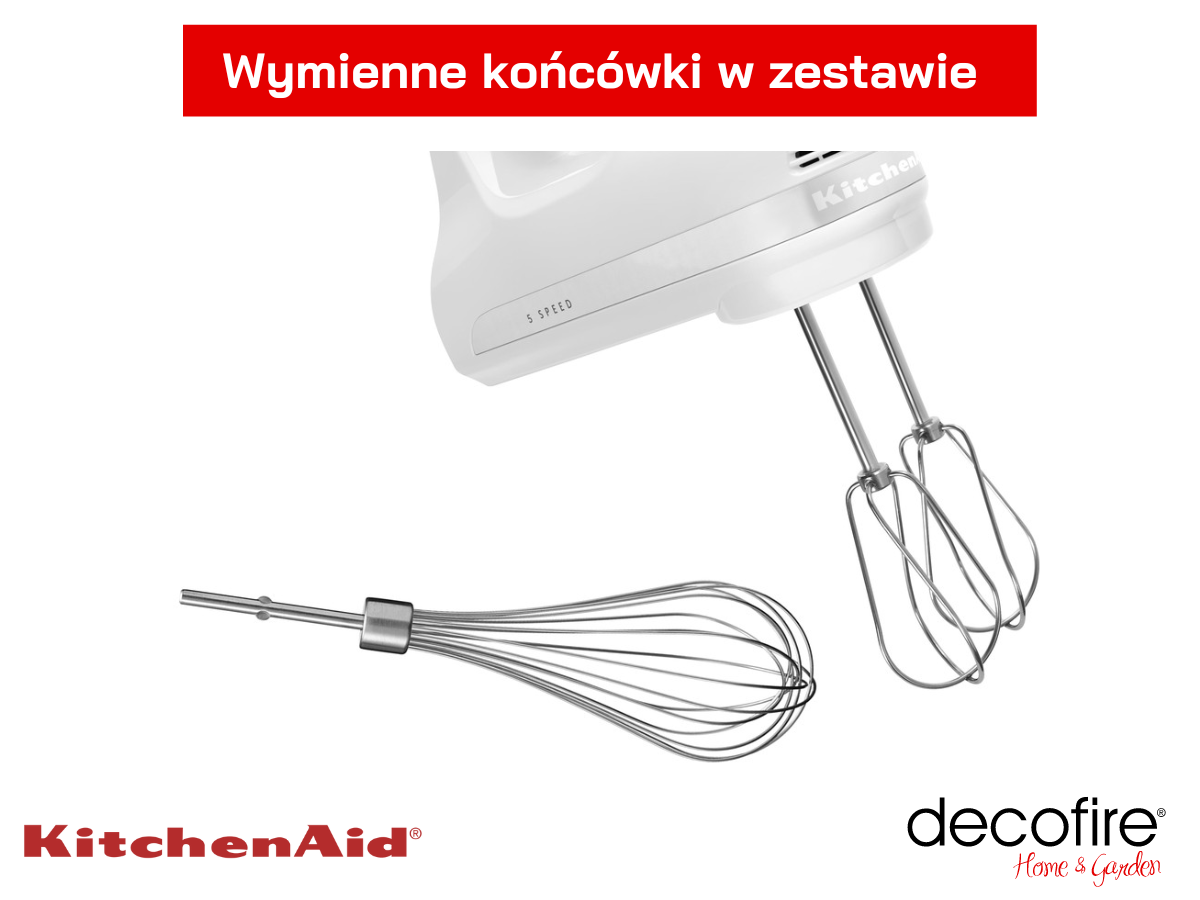 Wymienne końcówki w zestawie z mikserem 5-biegowym ręcznym Classic White KitchenAid