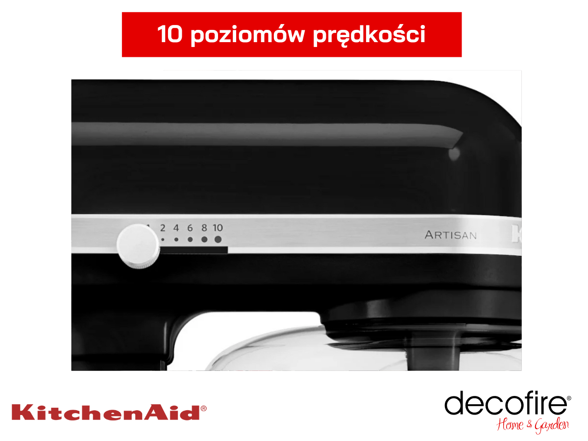 Mikser Artisan 7 Onyx Black posiada aż 10 poziomów prędkości