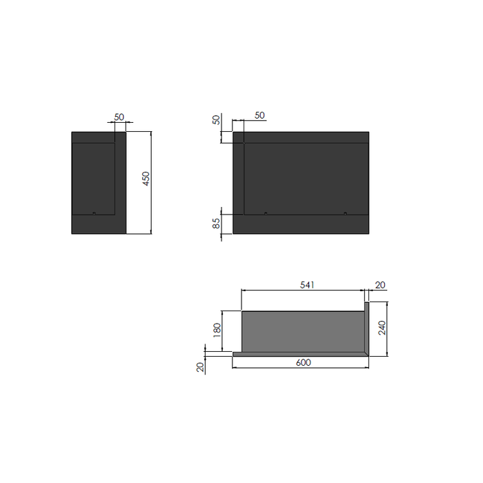 Biokominek narożny Simple Fire CORNER 600R prawy
