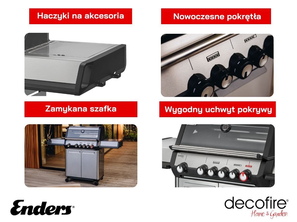 Dodatkowe udogodnienia w grillu gazowym Enders Monroe II PRO 4 SIKR Turbo