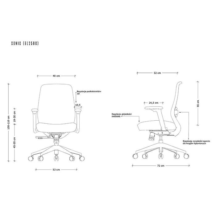 UNIQUE Fotel biurowy Sonic (6125BG)