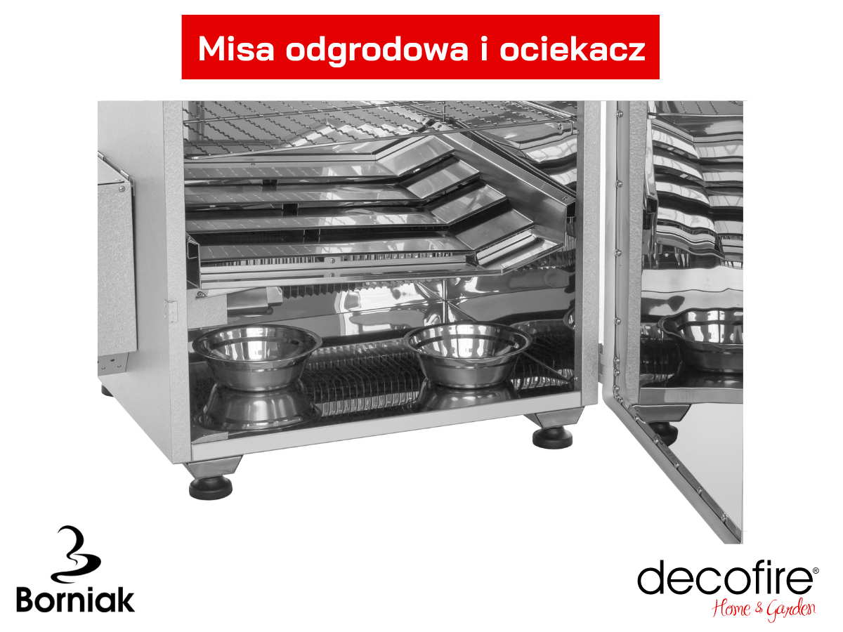 Misa odgrodowa i ociekacz w wędzarni Borniak Timer UWDT-150 v1.4