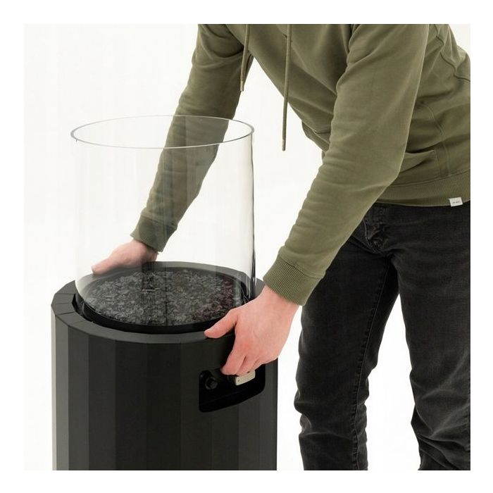 Kominek gazowy wolnostojący Bino Black Planika + pokrowiec 