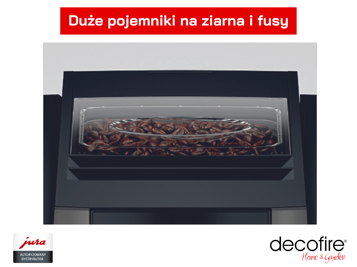 Pojemniki na ziarna, fusy i wodę w ekspresie Jura E6 Dark Inox (EC)