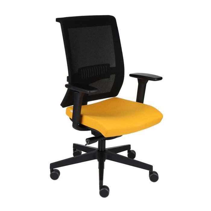 Fotel biurowy Grospol Level BS BLACK tkanina Hygge - 8 kolorów