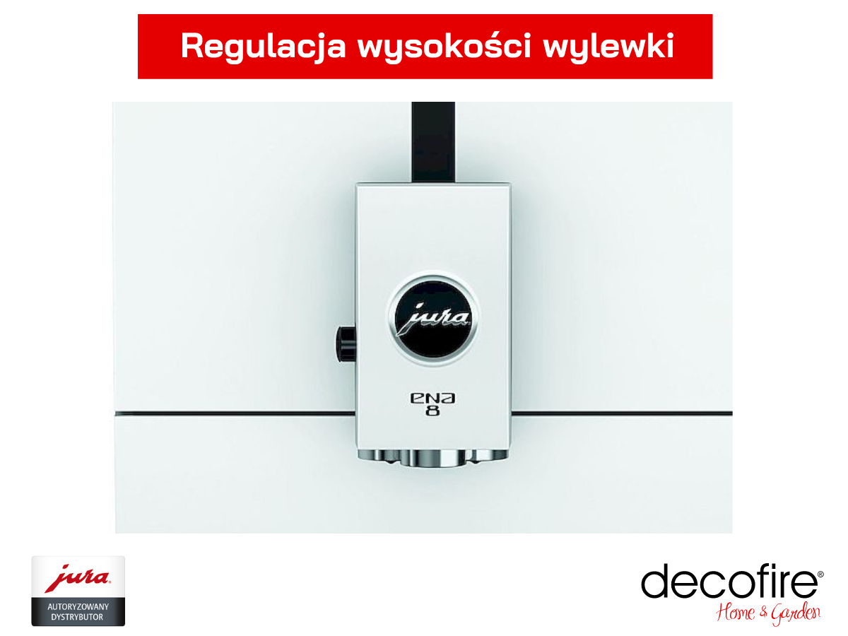 Regulacja wysokości wylewki w modelu Jura ENA 8 Full Nordic White