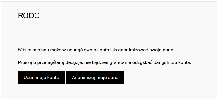 Usunięcie konta