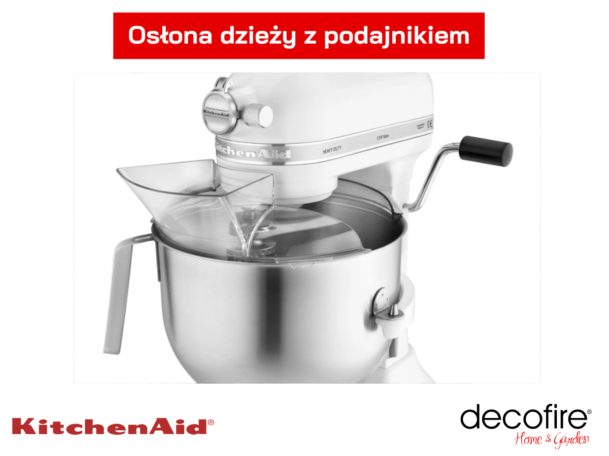 Mikser Heavy Duty 7 White 6,9 l KitchenAid został wyposażony w osłonę dzieży