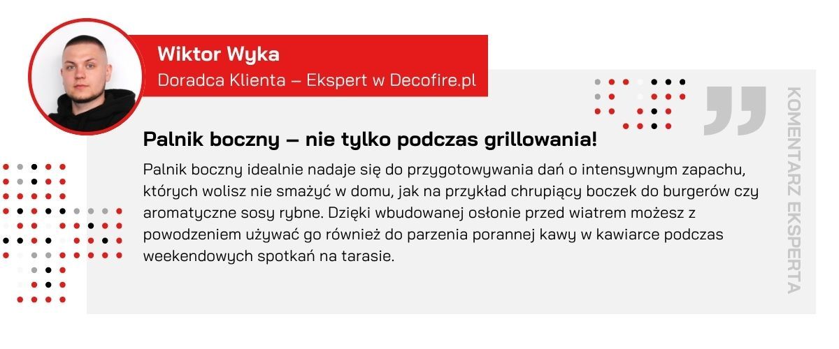 Kuchenka boczna z opcją dodania płyty żeliwnej