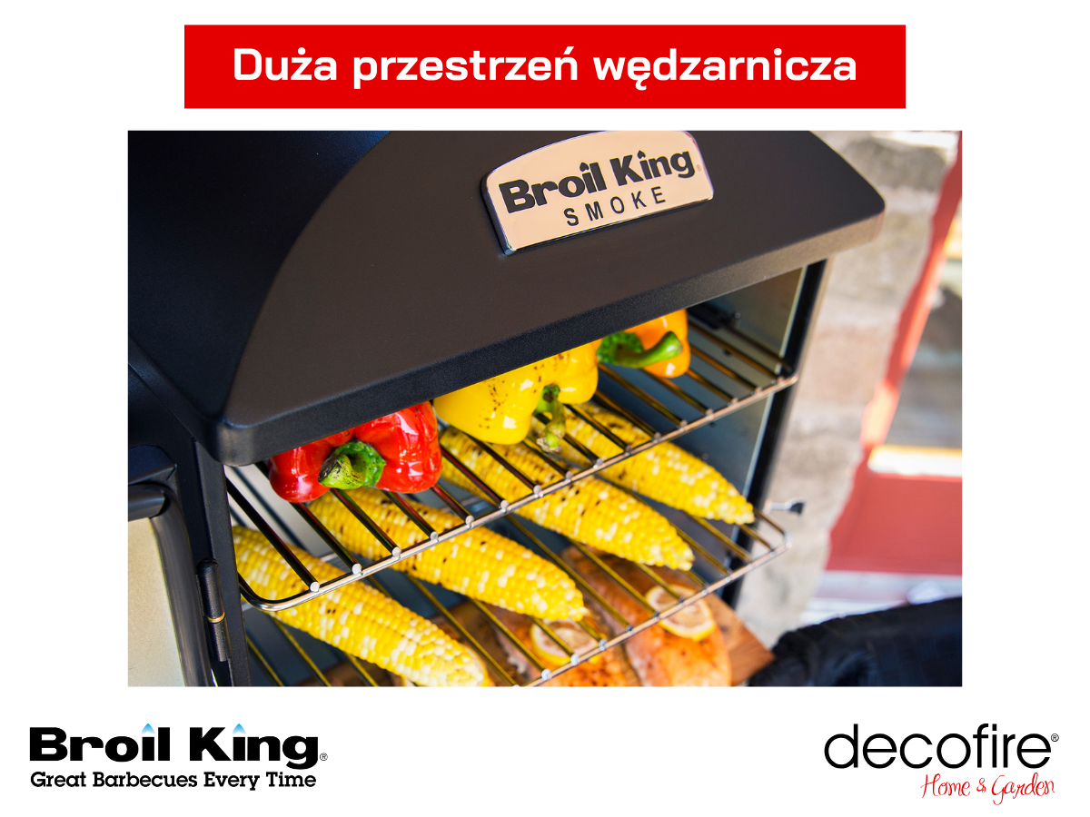 Duża przestrzeń wędzarnicza – haki i regulowane ruszty
