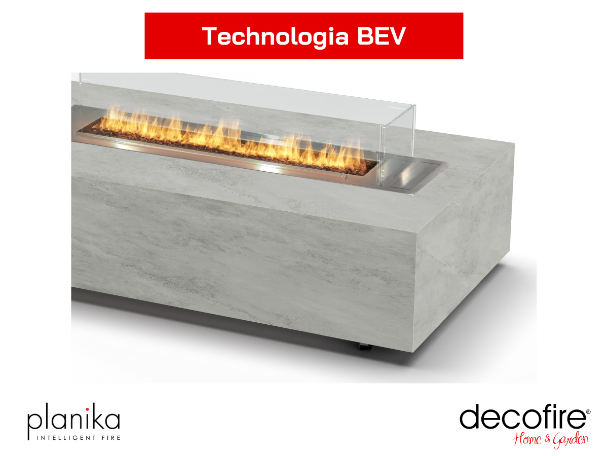 Biokominek Cabo Table Kreta Planika – technologia BEV