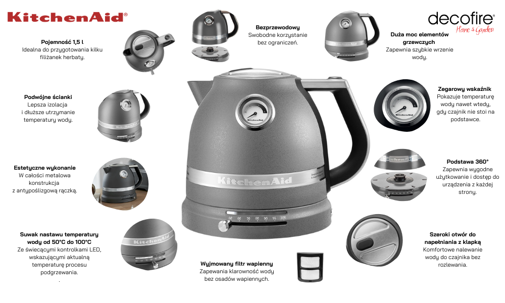 Czajnik Artisan 1,5 l Imperial Grey KitchenAid