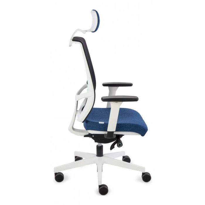 Fotel biurowy Grospol Level WS HD WHITE tkanina Omega - 8 kolorów