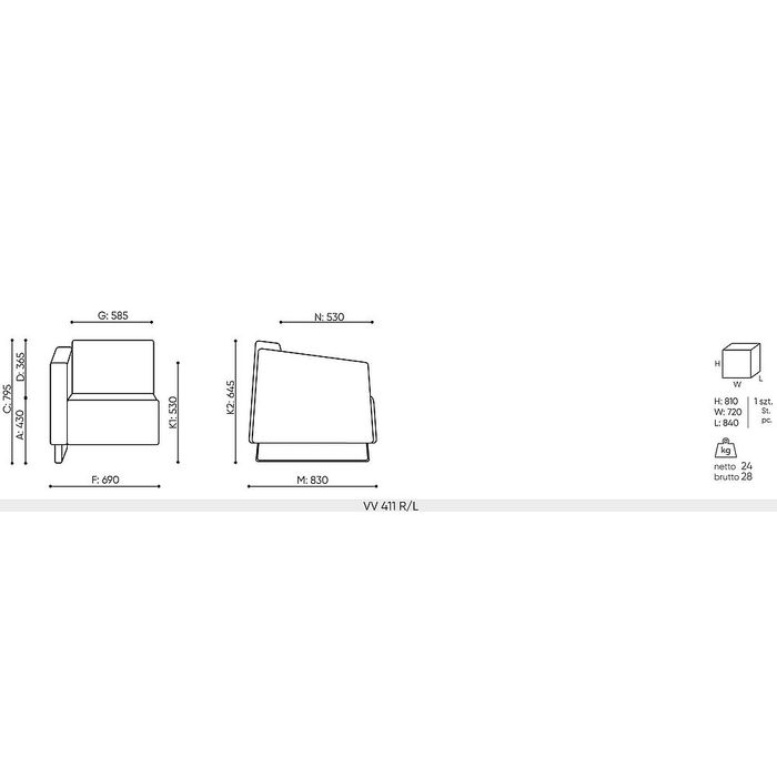 Fotel VOO VOO VV 411 L/R Bejot