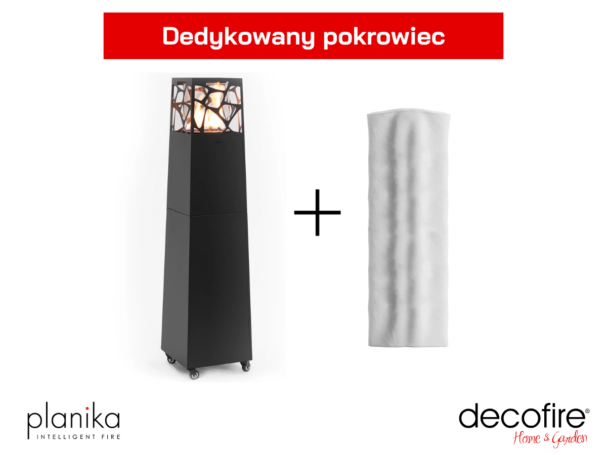Pokrowiec na kominek gazowy wolnostojący Pyramid Black Planika
