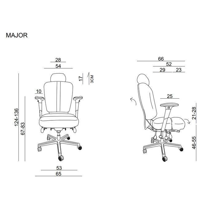 UNIQUE Fotel biurowy Major ( 9017-B)