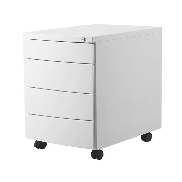 UNIQUE Kontener szafka biurowa (RP-04) - 4 szuflady, biały, srebrny, czarny