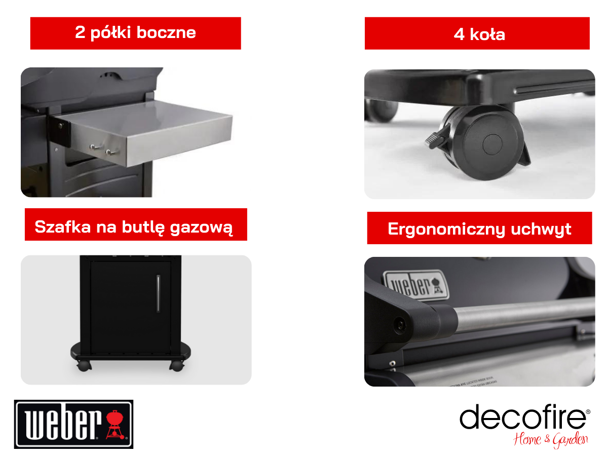 Dodatkowe udogodnienia w grillu gazowym Weber Spirit E-315 